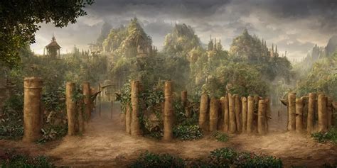 beautiful matte painting of entrance to maze | Stable Diffusion