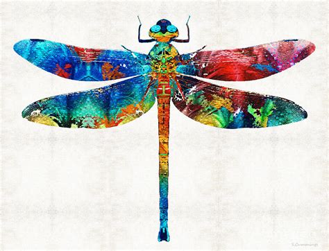 Colorful Dragonfly Art By Sharon Cummings Painting by Sharon Cummings ...