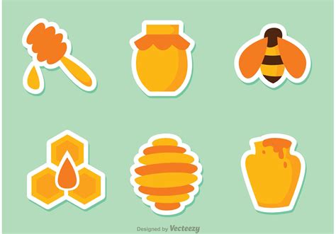 Honey Bee Stickers 85848 Vector Art at Vecteezy