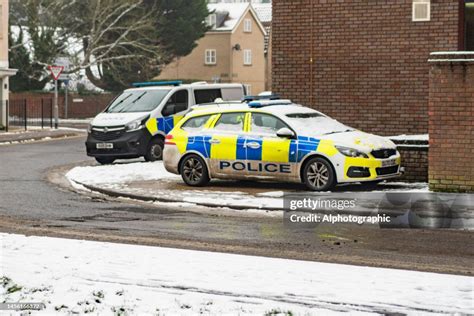 Police Cars Outside The Police Station On The Inner Ring Road In Huntingdon High-Res Stock Photo ...