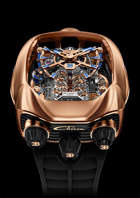 Jacob & Co. reveals four new iterations of the Bugatti Chiron Tourbillon watch with a tiny ...