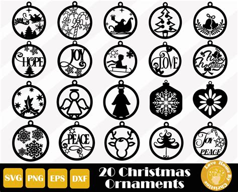 20 Christmas Ornaments Svg Christmas Svg Christmas Cut File - Etsy UK