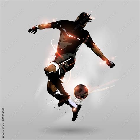 abstract soccer jumping touch ball Stock Vector | Adobe Stock