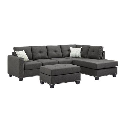 Everleigh 105" Wide Reversible Sofa & Chaise with Ottoman | Sectional sofa couch, Sectional with ...