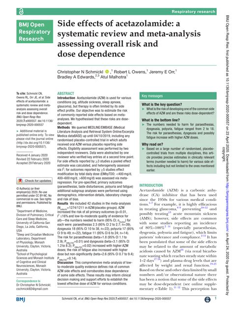 (PDF) Side effects of acetazolamide: A systematic review and meta ...