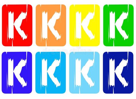 Alphabet Letter K with Rainbow Color Box, Letter Design Illustration ...