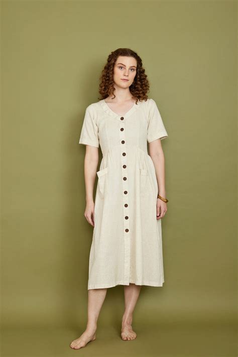 Cotton Flax Dress in Cream – Pana Mina