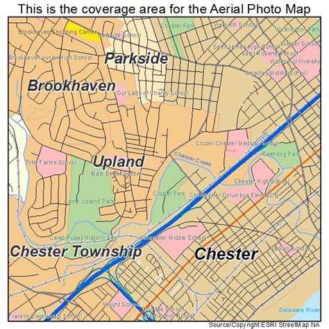 Aerial Photography Map of Upland, PA Pennsylvania