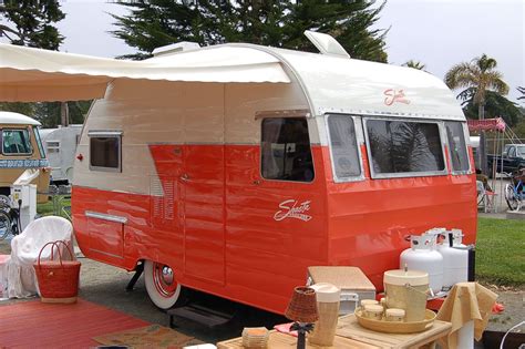 Orange | Shasta trailer, Canned ham camper, Vintage travel trailers