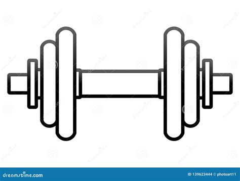 Weights Symbol Icon - Black Gradient Realistic Dumbbell Outline, Isolated - Vector Stock Vector ...