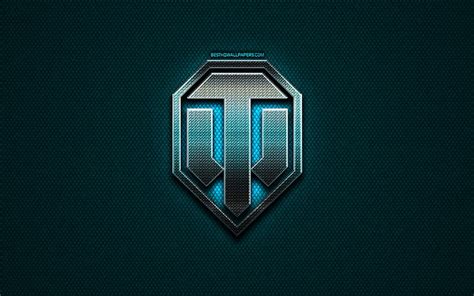 World of Tanks glitter logo, WoT, games brands, creative, blue metal background, HD wallpaper ...