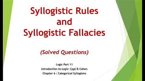 11. Syllogistic Rules and Fallacies: Explanation with Solved Questions ...