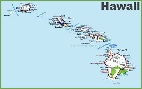 Printable Map Of Hawaiian Islands