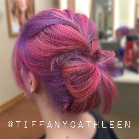 Pastel Galaxy hair in a bow updo! Colored with Pravana Vivids | Bow ...