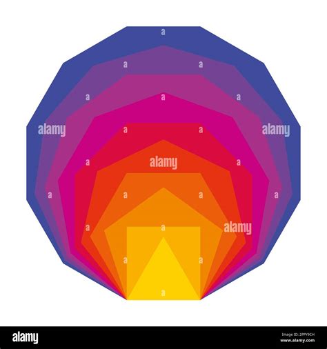 Colorful convex regular polygons, showing Mach bands optical illusion Stock Vector Image & Art ...