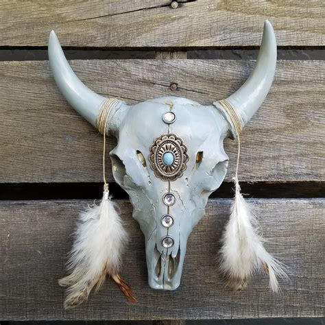 LONGHORN SKULL - Bison Skull Head - Cow Skull - Skull Decor - Texas ...