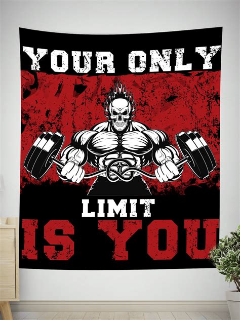 Home Gym Decor Motivational Quotes Flag Banner Tapestry, Gym Flags ...