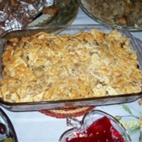 oyster casserole with saltine crackers