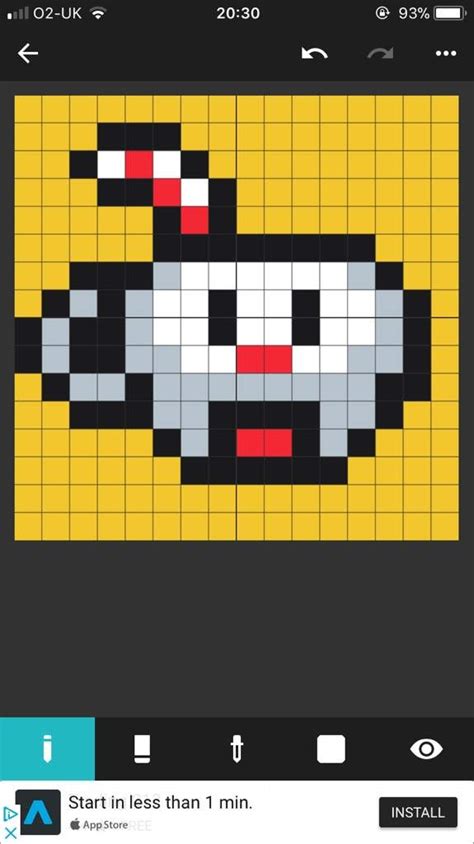 Cuphead pixel art | BnB: The Quest For Ink Machine Amino