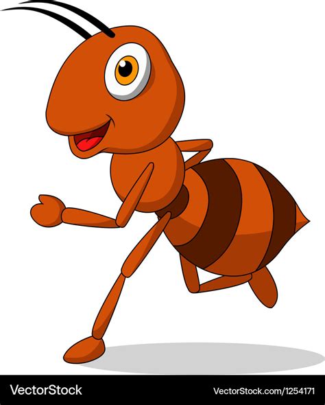 Cute ant cartoon running Royalty Free Vector Image