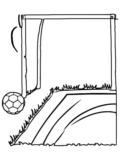 Soccer Goal Kick Coloring Page · Creative Fabrica