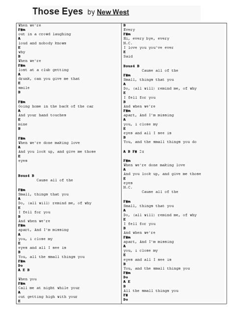 Those Eyes Chords | PDF