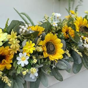 Sunflower Garland Summer Decor for Fireplaces Sunflowers Housewarming Garland Staircase Decor ...