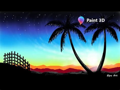 How to Draw - in computer| Paint 3D tutorial | Paint 3D | computer drawing | scenery drawing ...