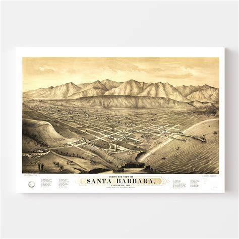 Santa Barbara Map 1877 Old Map of Santa Barbara California - Etsy