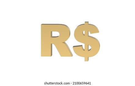 Brazilian Real Currency Symbol Brazil Golden Stock Illustration 2100659641