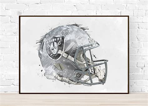 Oakland Raiders Helmet - Sports Room Decor - Football Helmet Art ...