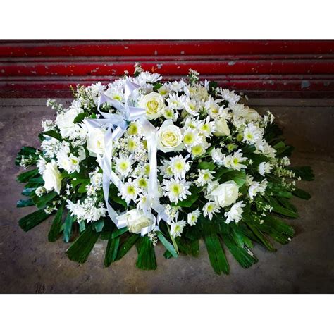 White Casket Spray II - Tin's Flower Shop - Pangasinan