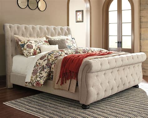 Signature Design by Ashley Bedroom Willenburg Queen Upholstered Sleigh ...