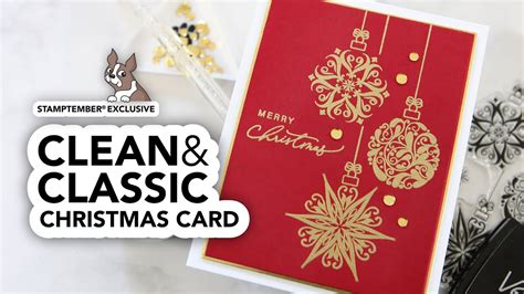 A clean & classic handmade Christmas card (feat. Gina K. Designs stamps!) - YouTube