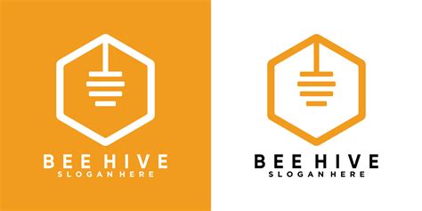 bee hive logo design with style and creative concept 11825525 Vector Art at Vecteezy