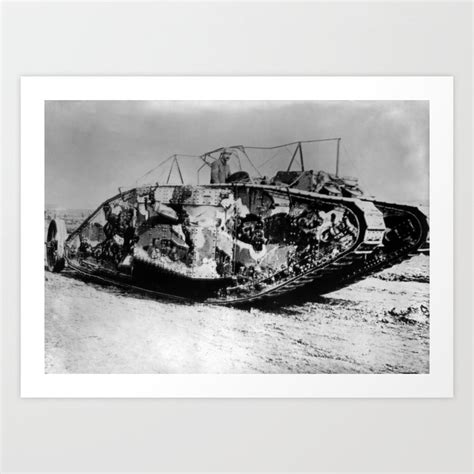 British Mark I Tank - France - 1916 Art Print by War Is Hell Store ...