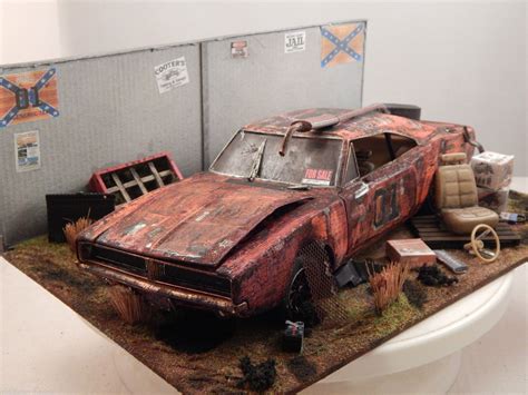 1/18 DUKES OF HAZZARD GENERAL LEE BARN FIND DIORAMA JUNK YARD CODE 3 DODGE | eBay Model Cars ...