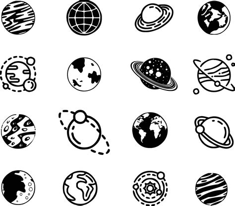 set of Planets vector silhouette 9648423 Vector Art at Vecteezy