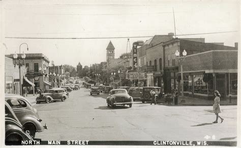 Clintonville Wisconsin Main Street 4 (1944) | Unused postcar… | Flickr