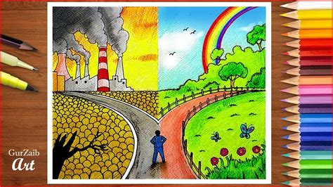 Save environment save nature poster chart drawing for competition (very ... | Nature drawing for ...