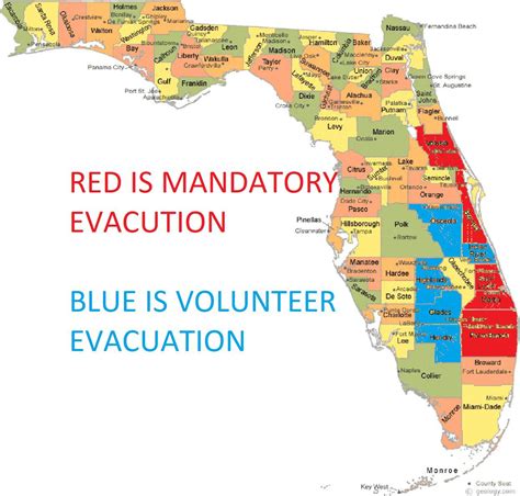 Hurricane Dorian County Evacuation Map : r/florida