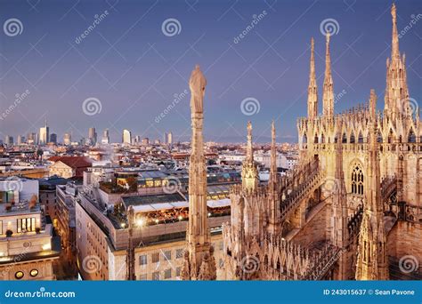 Milan, Italy City Skyline at Night Stock Image - Image of lombardy ...