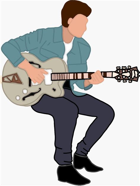 "Shawn mendes playing guitar artwork" Sticker for Sale by lucymakesartyep | Redbubble