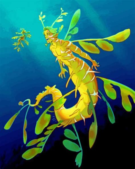 Leafy Seadragon Art - Paint By Numbers - NumPaint - Paint by numbers