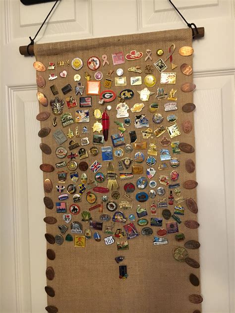 Found a way to display my collection of lapel pins and pennies. Took a ...