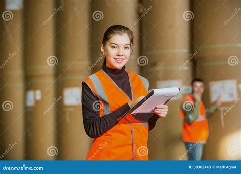 Paper mill factory workers stock image. Image of manufacture - 80363443