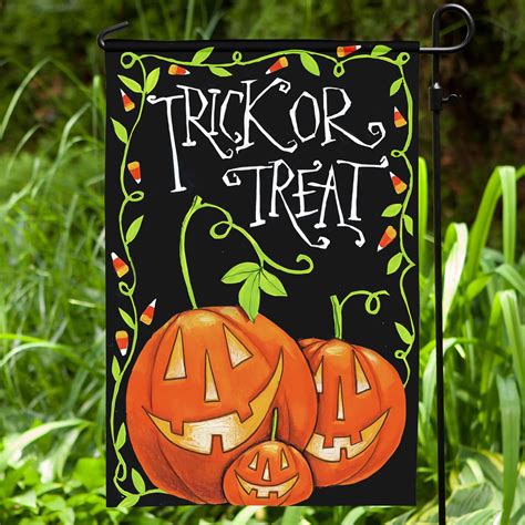 Trick Or Treat Flag Happy Halloween Garden Flag Pumpkin | Etsy