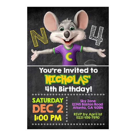 Chuck E Cheese Invitations - General Prints