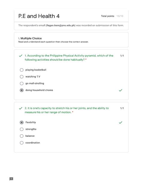 PE Quiz | PDF