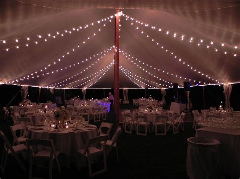 Bistro Lighting in A Tidewater Sailcloth Tent at Night | Tent wedding ...